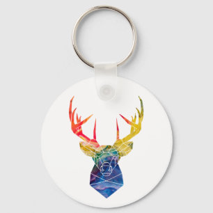Watercolor deer key ring