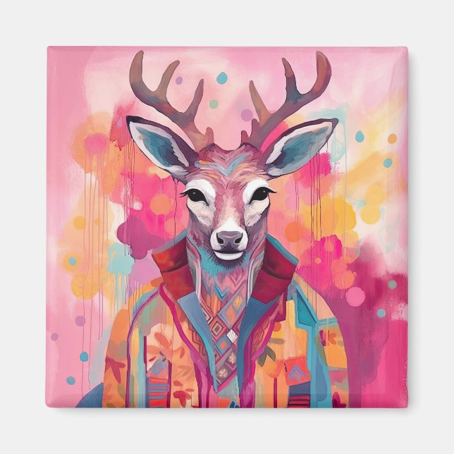 Watercolor Deer Magnet (Front)