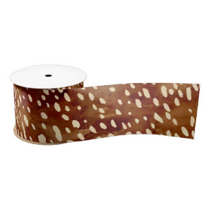 Watercolor Deer Print Satin Ribbon