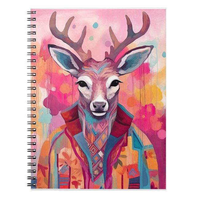 Watercolor Deer Spiral Notebook (Front)
