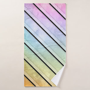 Watercolor degrade stripes pattern bath towel set