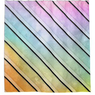 Watercolor degrade stripes pattern shower curtain