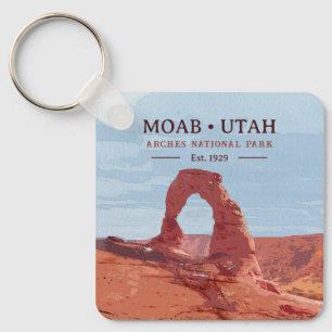 Watercolor  Delicate Arch Moab Utah National Park Key Ring