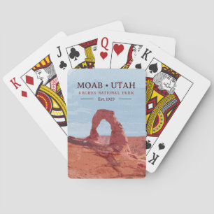 Watercolor  Delicate Arch Moab Utah National Park Playing Cards