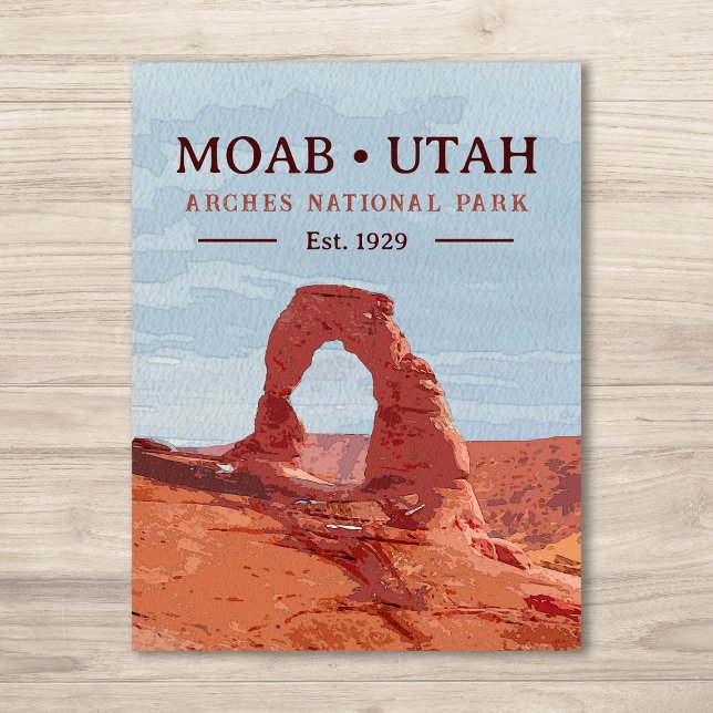 Watercolor  Delicate Arch Moab Utah National Park Postcard (Creator Uploaded)