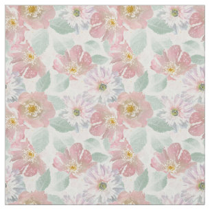 Watercolor delicate flowers.  fabric