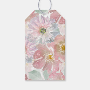 Watercolor delicate flowers. gift tags