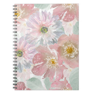 Watercolor delicate flowers. notebook