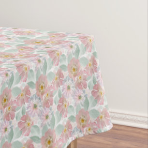 Watercolor delicate flowers.  tablecloth