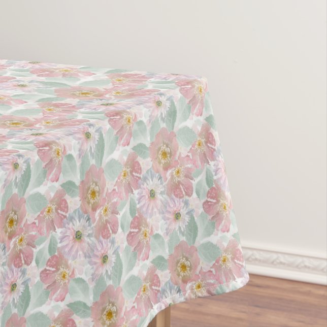 Watercolor delicate flowers.  tablecloth (In Situ)
