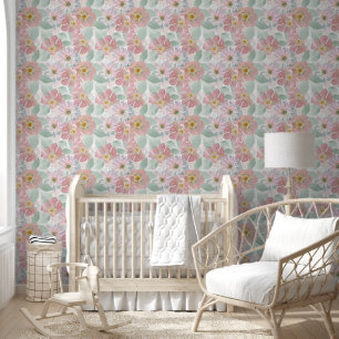 Watercolor delicate flowers. wallpaper