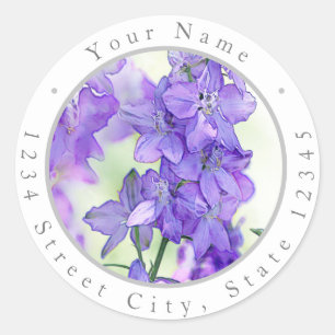 Watercolor Delphiniums Labels