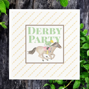 Watercolor Derby Party Horse Jockey Race  Napkin