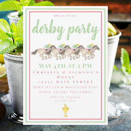 Watercolor Derby Party Horse Racing Cup Invitation