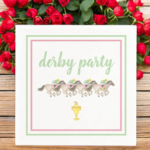Watercolor Derby Party Horse Racing Cup Napkin