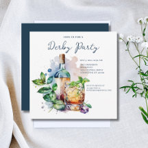Watercolor Derby Party Mint Julep 