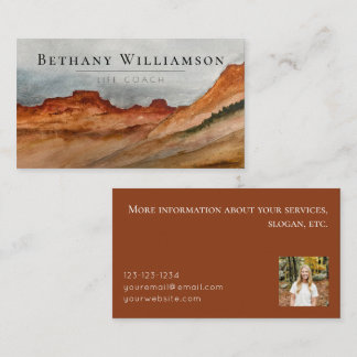 Watercolor Desert Business Card with Photo