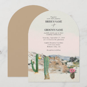 Watercolor Desert Cactus Boho Wedding Invitation