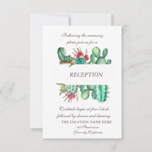 Watercolor Desert Cactus Dots Wedding Invitation