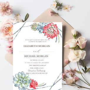 Watercolor Desert Cactus  Invitation