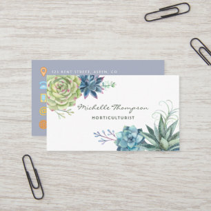 Watercolor Desert Cactus Succulents Business Card