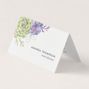 Watercolor Desert Cactus Succulents Business Card