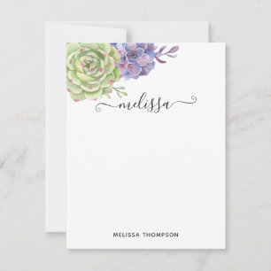 Watercolor Desert Cactus Succulents Card