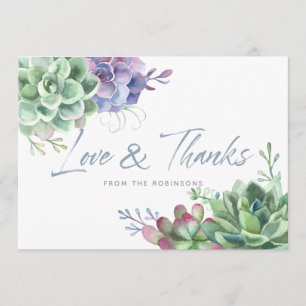 Watercolor Desert Cactus Succulents Thank You