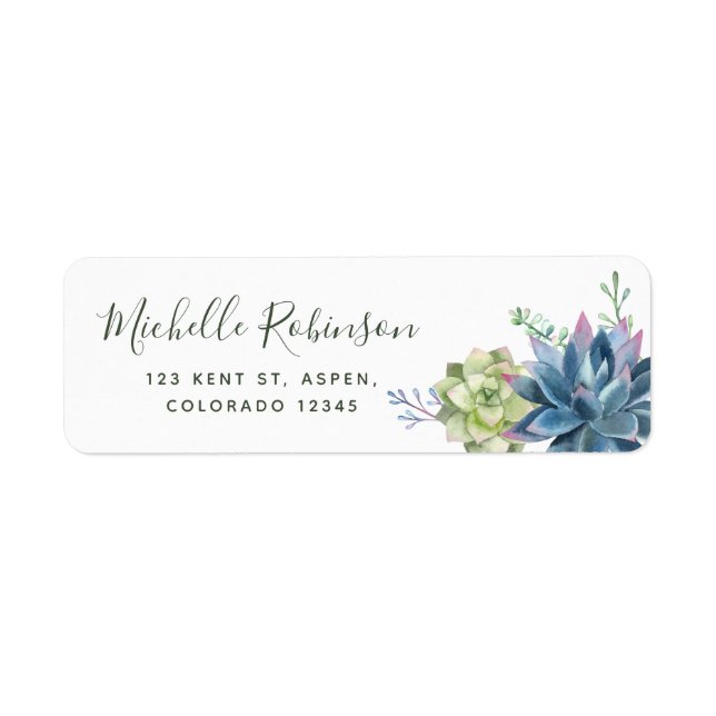 Watercolor Desert Cactus Succulents Wedding (Front)