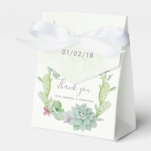 Watercolor Desert Cactus Succulents Wedding Favour Box