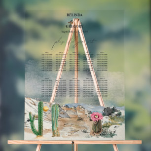 Watercolor Desert Cactus Wedding Seating Chart