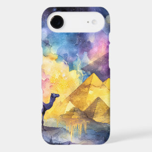 Watercolor Desert Galaxy Camel Pyramid Travel