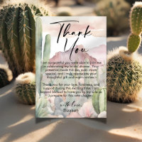 Watercolor Desert Nature Cactus Thank You Card