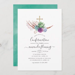 Watercolor Desert Succulents Confirmation Invitation