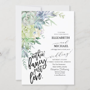 Watercolor Desert Succulents Dots Invitation