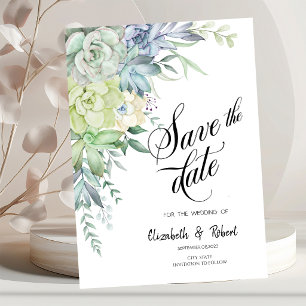 Watercolor Desert Succulents Dots Save The Date