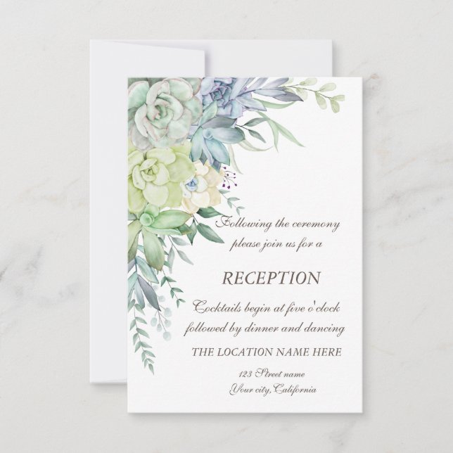 Watercolor Desert Succulents Dots Wedding   Invitation (Front)