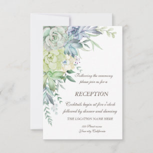 Watercolor Desert Succulents Dots Wedding Invitation