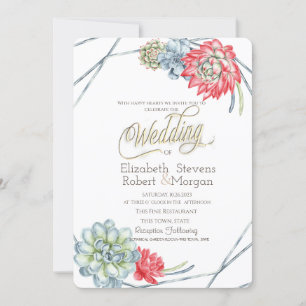 Watercolor Desert Succulents Invitation