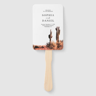 Watercolor Desert Wedding Program Fan