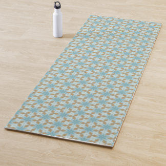 Watercolor design blue and beige yoga mat