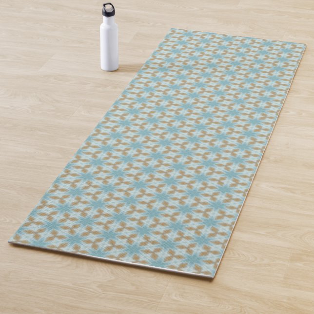 Watercolor design blue and beige yoga mat (In Situ)