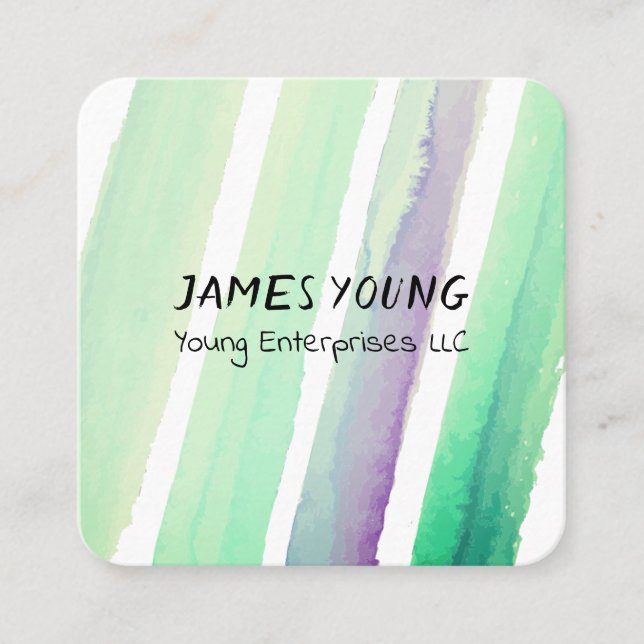 watercolor design  custom business card (Front)