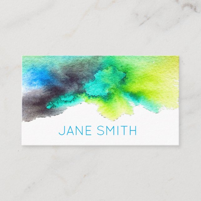 Watercolor design modern stylish creative industry business card (Front)