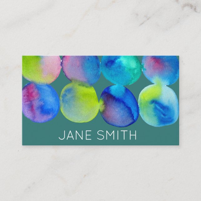 Watercolor design modern stylish creative industry business card (Front)