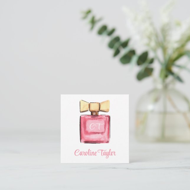 Watercolor Designer Perfume Parfum Gift Enclosure Card (Standing Front)