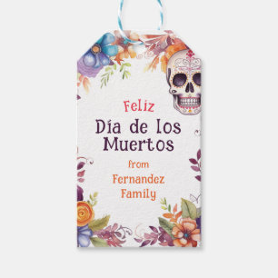 💀🎉 Watercolor Día de Muertos Party Gift Tags