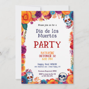 💀🎉 Watercolor Día de Muertos Party Invitation