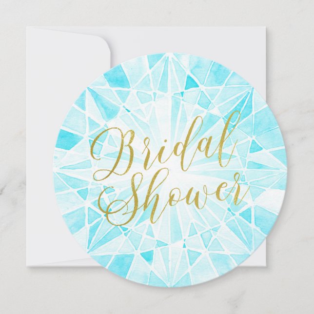Watercolor Diamond Bridal Shower Invitation (Front)
