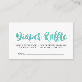 Watercolor Diaper Raffle Invitation Insert